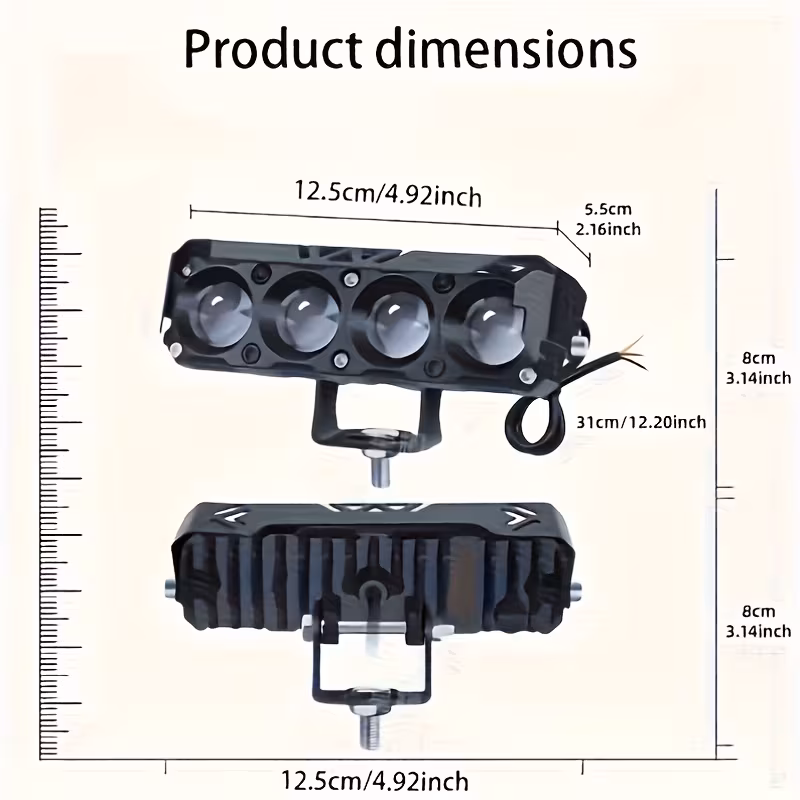 Imagen 1 de Neblineros LED Bicolor para Moto y Auto – Luz Blanca y Ámbar, Alta Potencia 3000 lm, Bajo Consumo