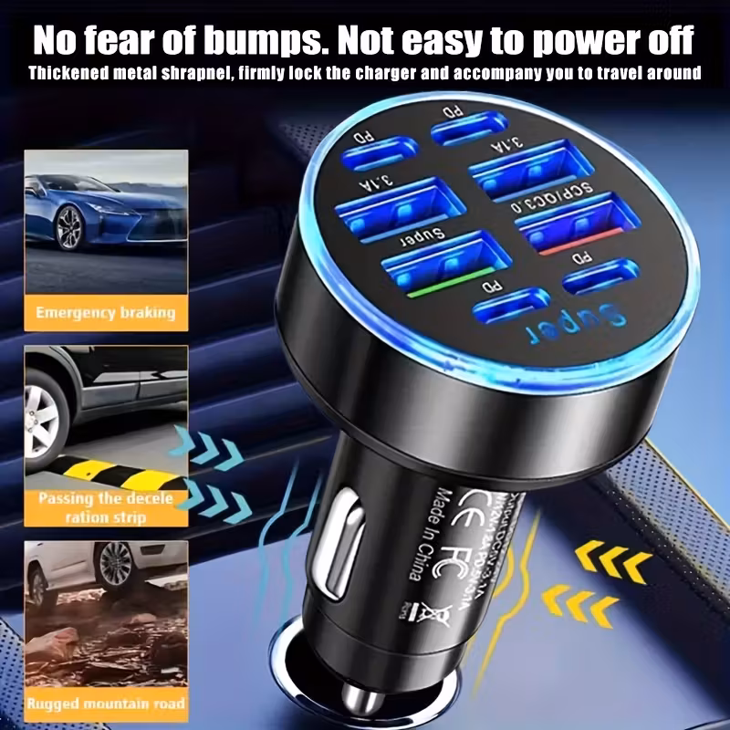 Imagen 1 de Cargador de Coche Inteligente de 8 Puertos con Carga Rápida