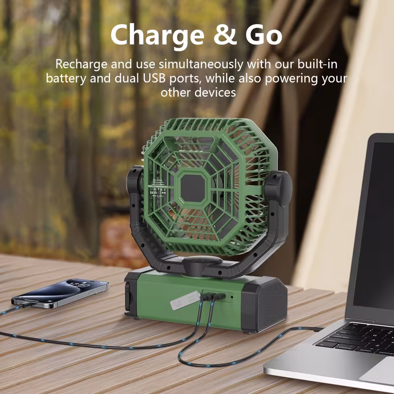 Imagen 3 de Ventilador Portátil Recargable con Linterna LED 24000mAh | 4 Velocidades