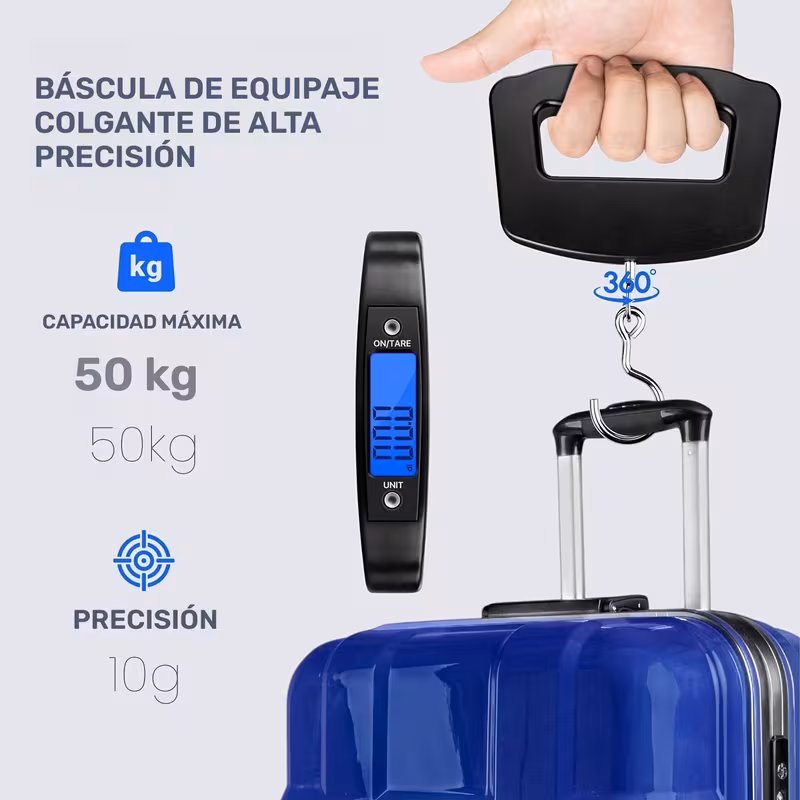 Imagen 4 de Báscula Digital Colgante Portátil 50 kg / 110 lb con Pantalla LCD y Gancho de Alta Resistencia