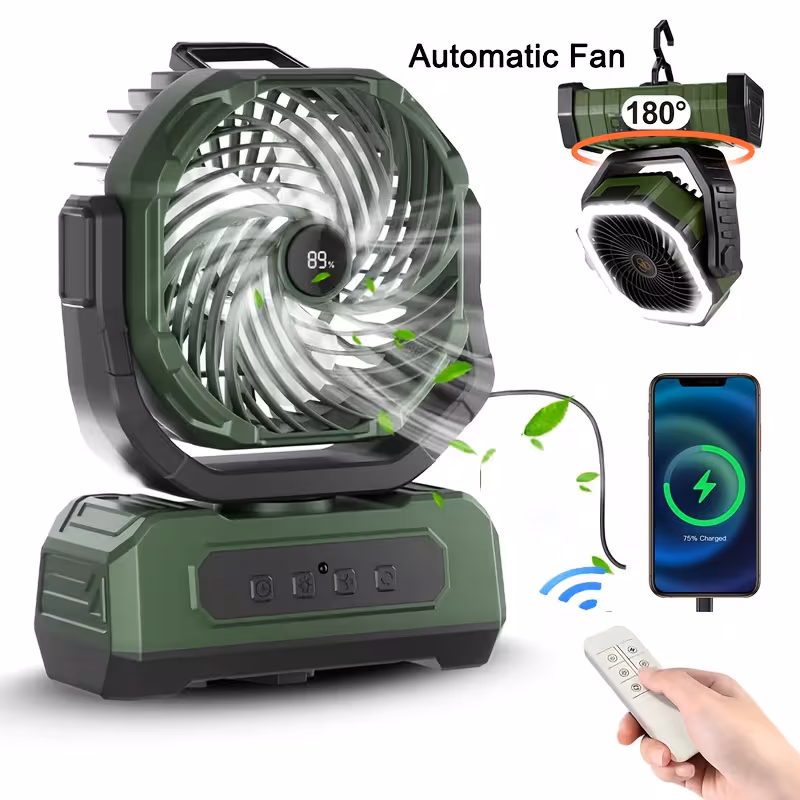 Imagen 1 de Ventilador Portátil Recargable con Linterna LED 24000mAh | 4 Velocidades