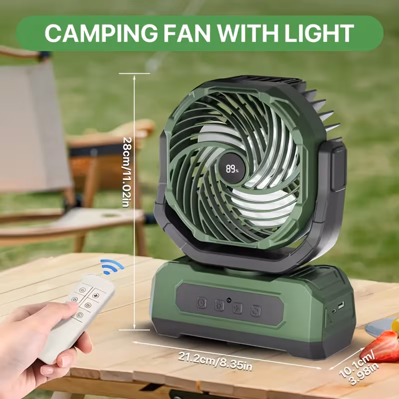 Imagen 2 de Ventilador Portátil Recargable con Linterna LED 24000mAh | 4 Velocidades